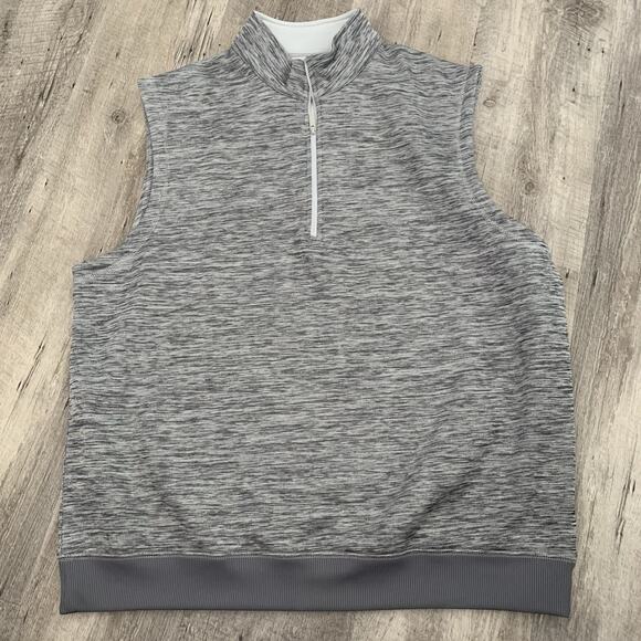 Callaway Golf Vest Mens XL Weather Series 1/4 Zip Gray Melange Knit - Picture 1 of 6